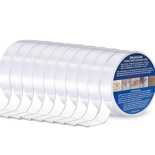 ZMUAXUAN 10 Rolls-9.85 FT Double Sided Mounting Tape Heavy Duty Removable