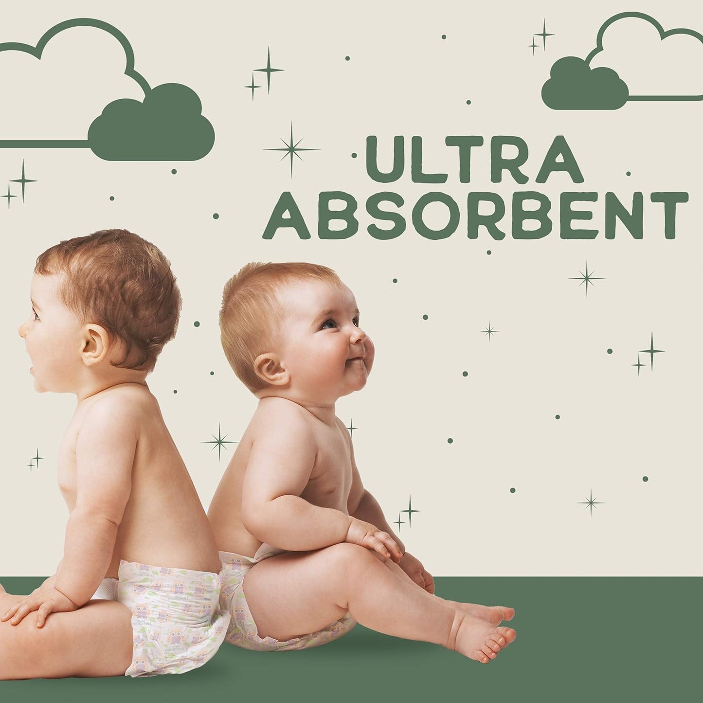 Happy Little Camper Ultra-Absorbent Natural Baby Diapers Size 3 - Hypoallergenic & Chlorine-Free Disposable Diaper Safe for Sensitive Skin - Unscented Crawler Diapers - 31 Count