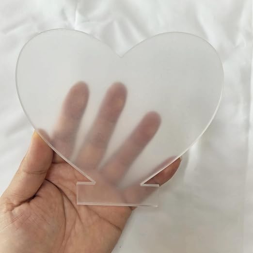 （Pack of 12） Senbota Heart Acrylic Sheets, Cast 5.9" x 5.5" x4mm Thickness |