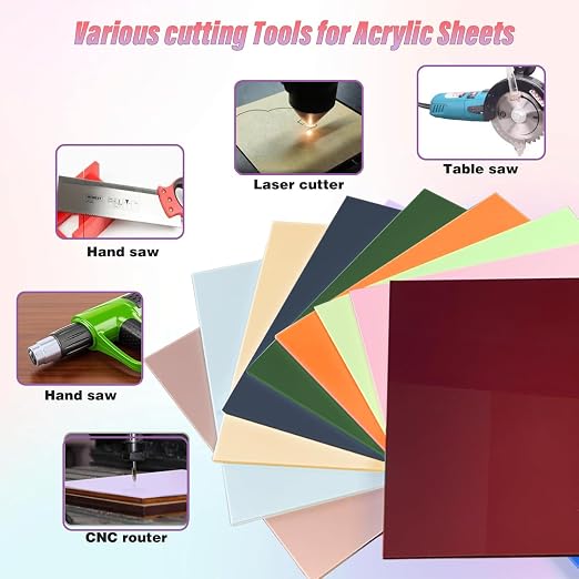 Acrylic Sheets 10 Pcs 8x8 200x200mm Pastel Plexiglass Sheets 1/8 inch Thick