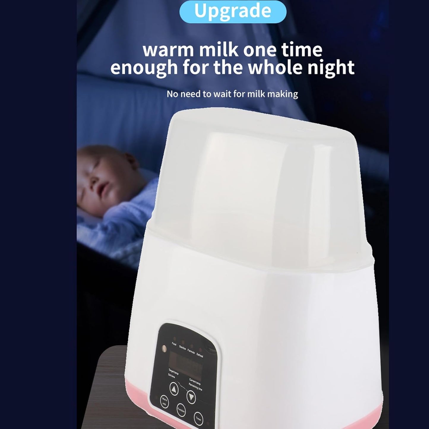 FTVOGUE Double Baby Bottle Warmer 2 in 1 Fast Milk Warmer for Bottles with Built in Constant Temperature Control Steam Cleaning Gentle Defrosting for Twins Late Night Feedings (US Plug 110V)