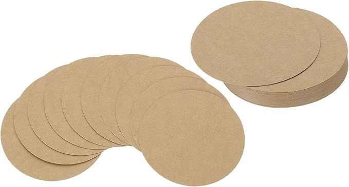 PATIKIL 5inch Circle Card Stock, Kraft Color