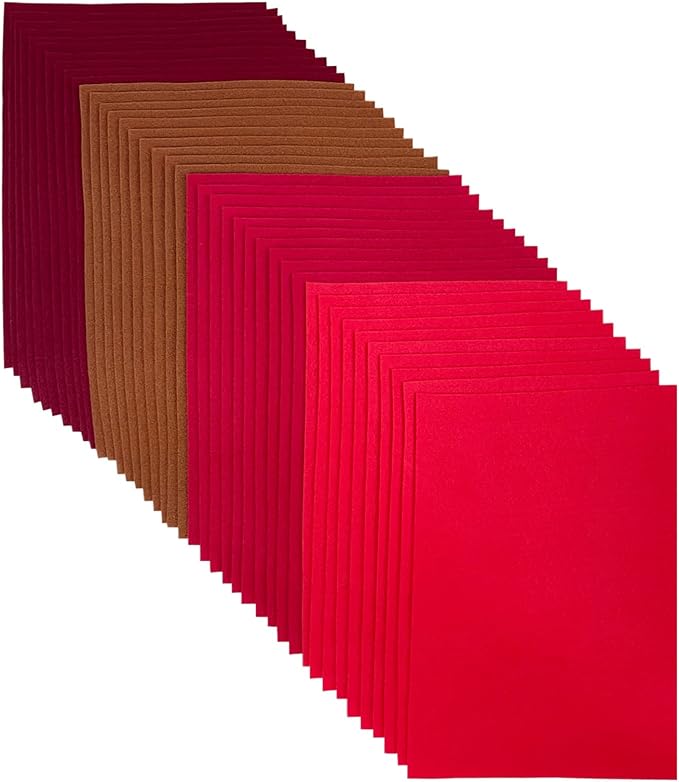 Soft Felt Sheets, 8x12 inches Assorted Craft Felt Fabric, 1.4mm Thick Felt