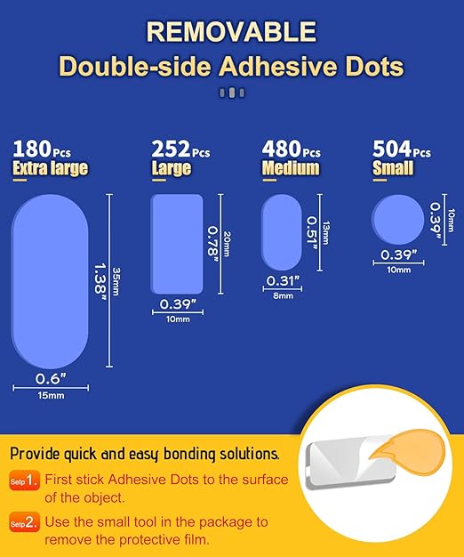 PHIXBEAR Small Mounting Putty No Residue, Strong Double Sided Glue Adhesive