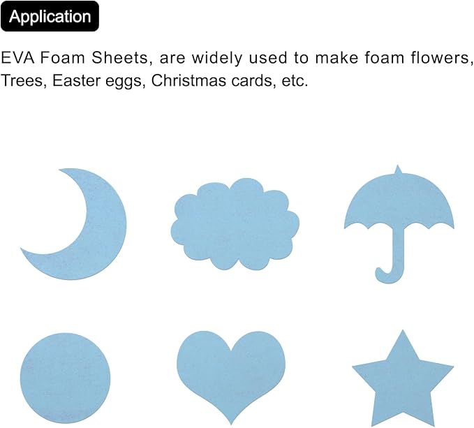 MECCANIXITY EVA Foam Sheets Light Blue 19.7 Inch x 35.4 Inch 1mm Thick Crafts