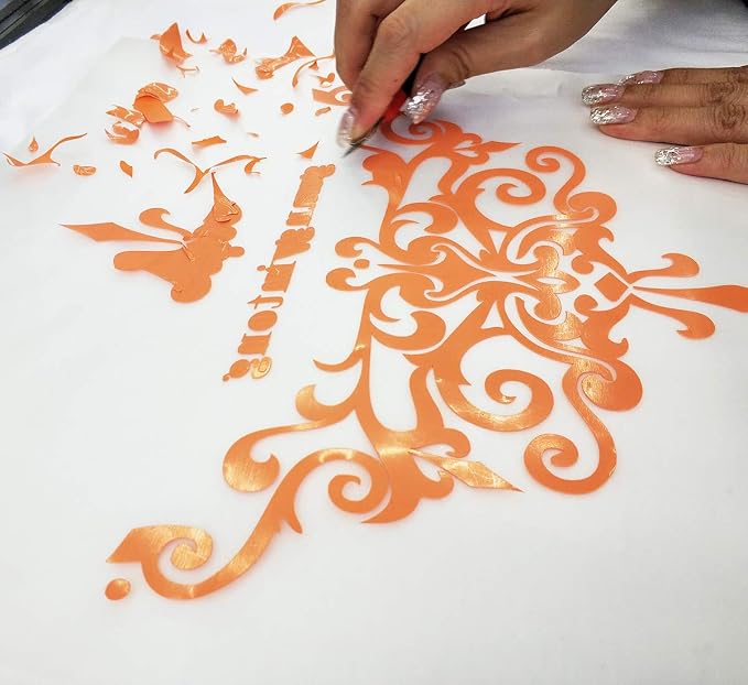 guangyintong Heat Transfer Vinyl Orange HTV Rolls, Matte Surface PVC Material