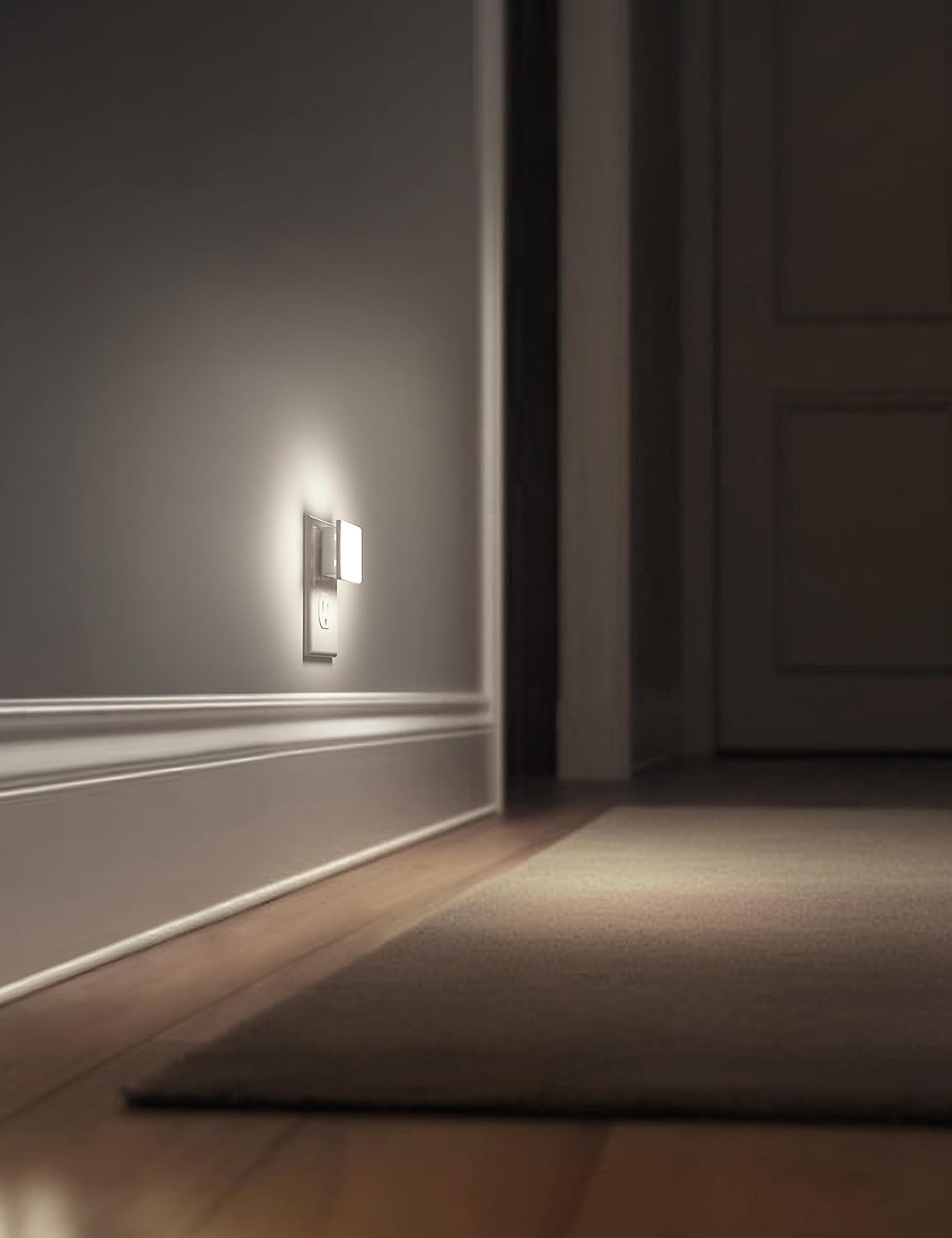 L LOHAS LED Night Lights Plug into Wall 2-Pack, 0.3W Plug in Night Light, Dusk to Dawn, 5000K Daylight White Bright Nightlight Auto-On/Off for Adults Kids Room Bedroom Bathroom Hallway Kitchen Non-Dim