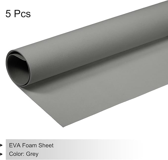 MECCANIXITY EVA Foam Sheets Grey 19.7 Inch x 17.7 Inch 0.8mm Thick Crafts Foam