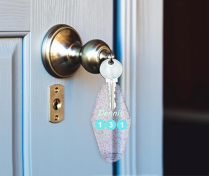 8PCS Motel Keychain Blank Hotel Key Tags Holder