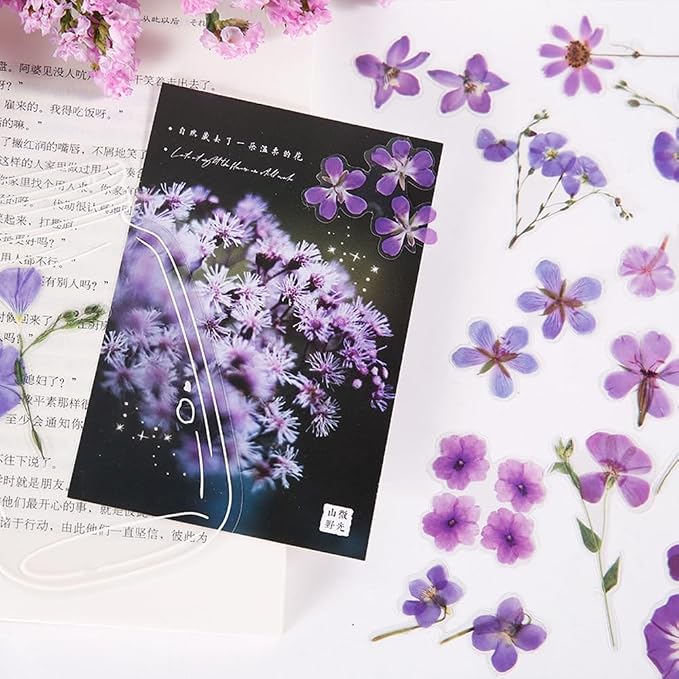 160 Pcs Transparent Flower Stickers