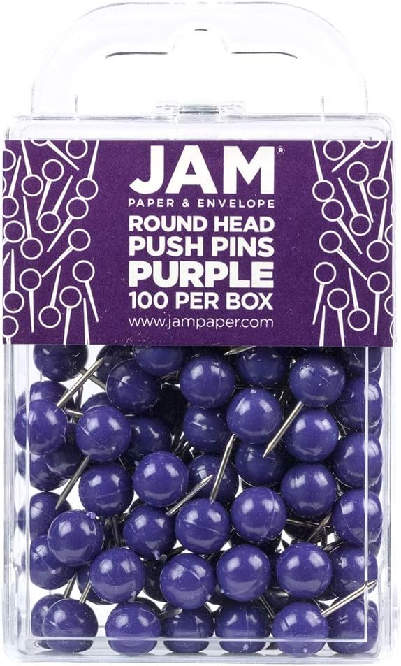 JAM PAPER Colorful Push Pins