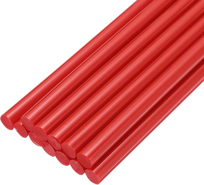 uxcell Mini Hot Glue Sticks for Glue Gun 7mm x 200mm Red 12pcs