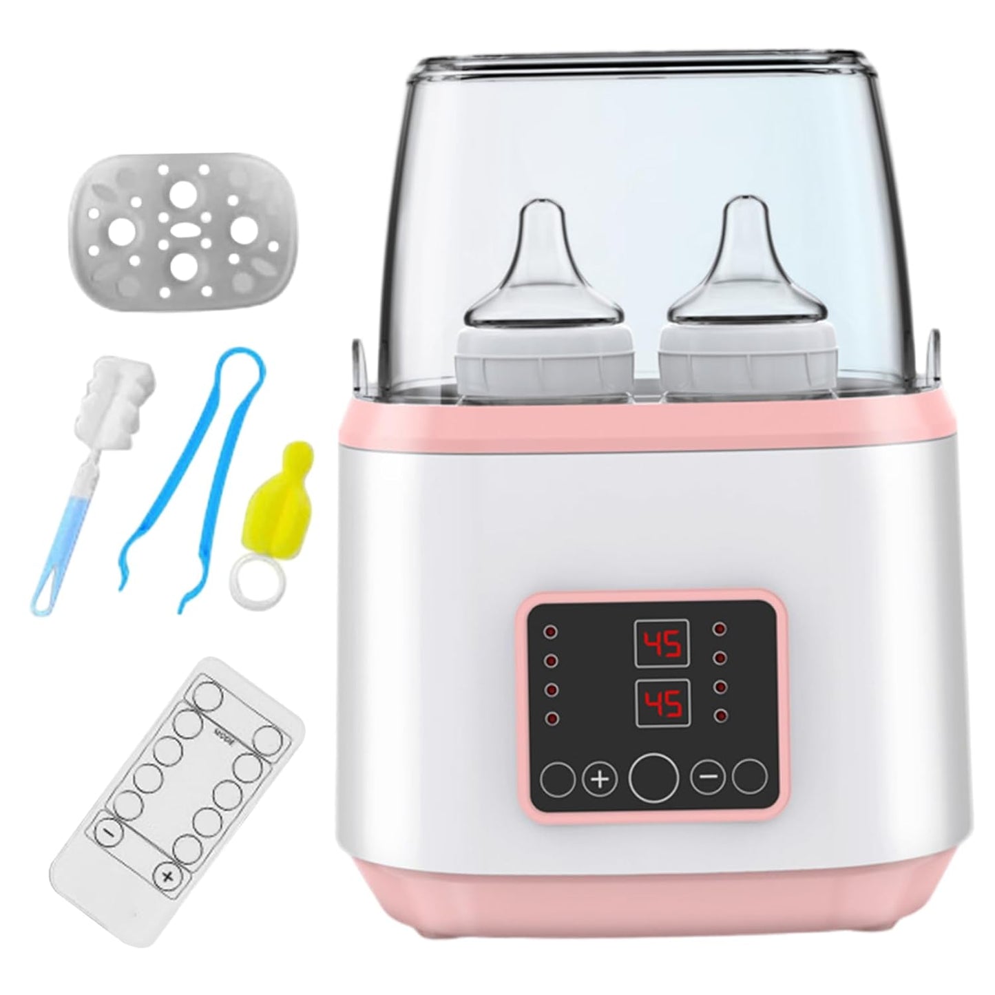 Baby Bottle Warmer ＆ Steriliser Temperature Adjustable Portable Bottle Warmer Remote Control Baby Food Heater with LCD Display for Breastmilk or Formula, Style 2