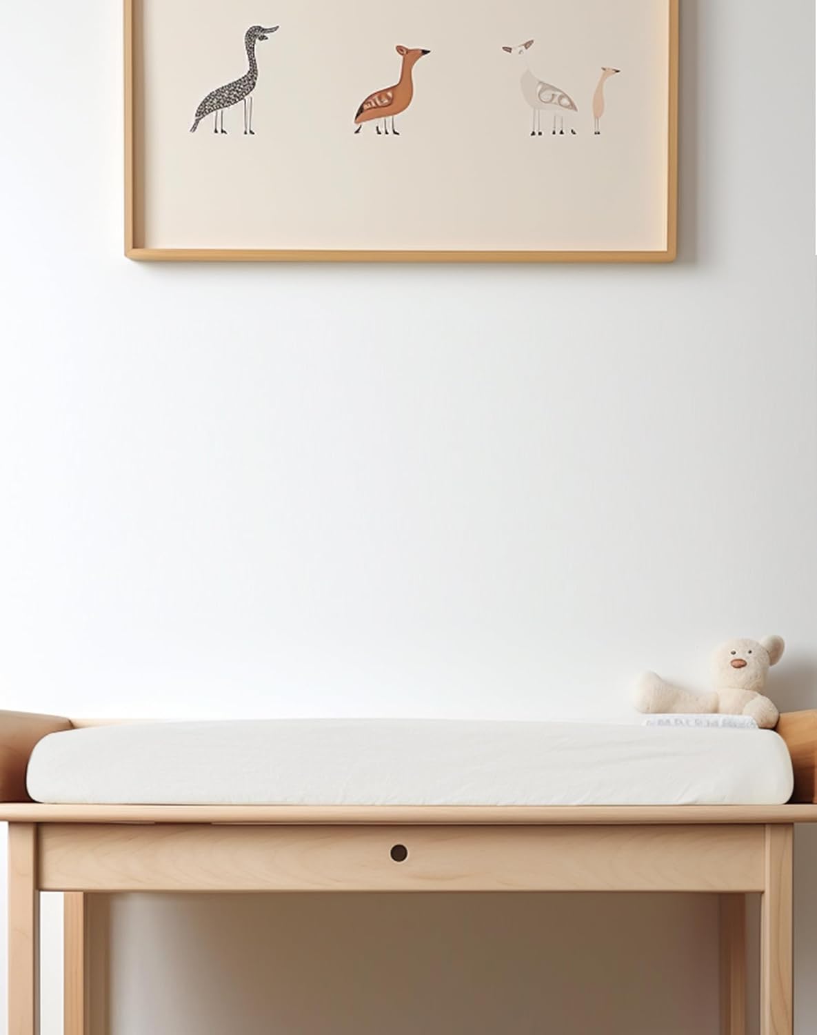 Changing Pad Cover for Baby Girls Boys, Muslin Changing Table Pad Covers with Boho Style, Neutral Color Soft and Breathable (White & White)