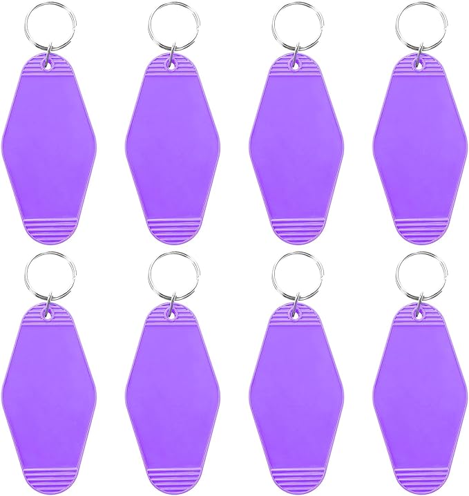 8PCS Motel Keychain Blank Hotel Key Tags Holder