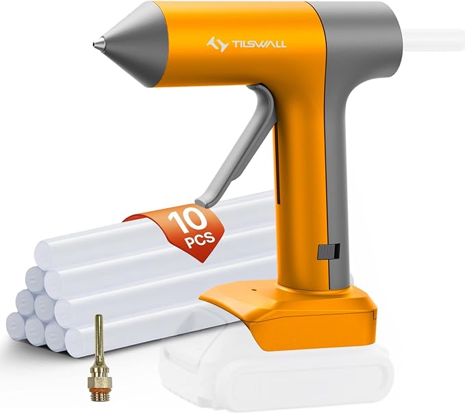 Tilswall 100W Cordless Hot Glue Gun, Compatible