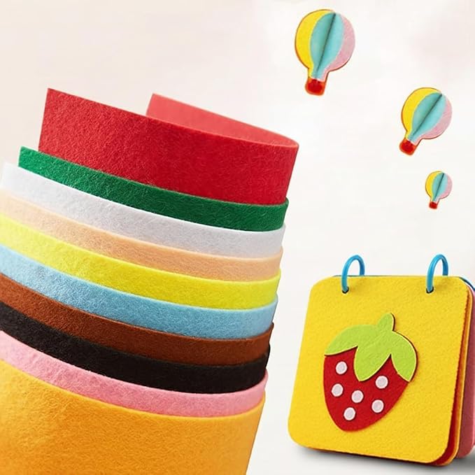 12 PCS Felt Fabric Sheets Black and White, 7.87 * 11.8 inch A4 Stiff Felt