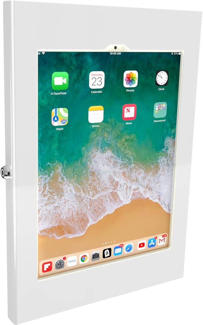 TABcare Locking Security Metal Case for Apple iPad Pro 12.9" 3/4/5/6 for Kiosk, POS, Store, Show Display (White, iPad Pro 12.9 3/4/5/6)