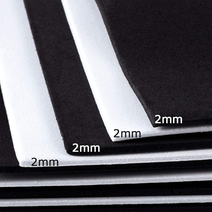 BENECREAT 20 Sheets Black & White A4 EVA Foam - 2mm Thick Craft Foam