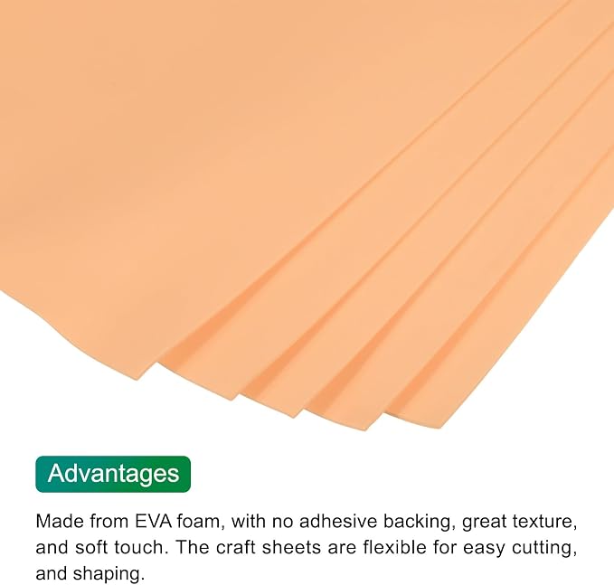 MECCANIXITY EVA Foam Sheets Beige 35.4 Inch x 19.7 Inch 2mm Thick Crafts Foam