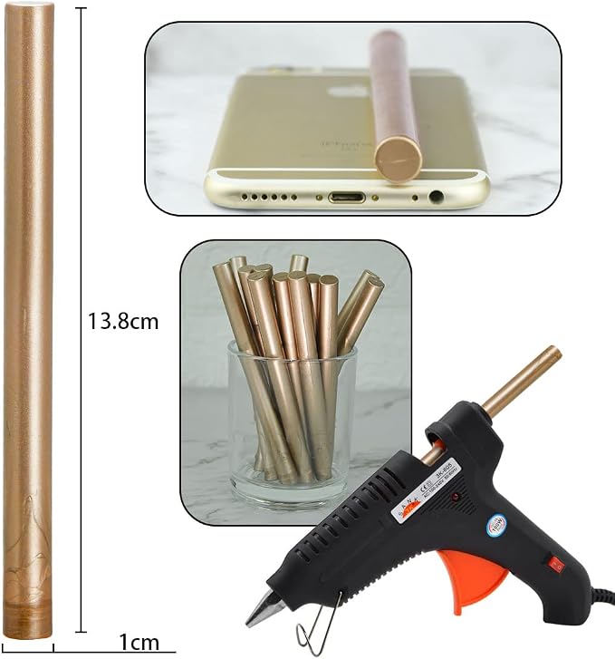 Champagne Gold Seal Wax Sticks for Large Glue Gun, Sealing Decoration for