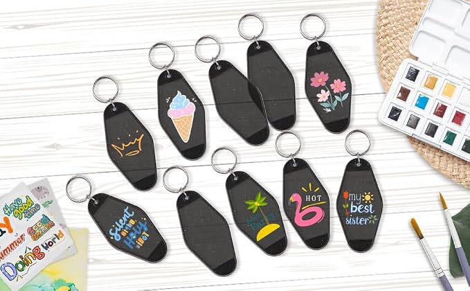 Yoption 50pcs Blank Motel Keychain Bulk
