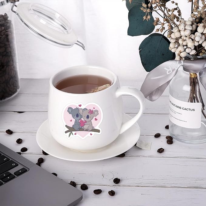62Pcs Cute Koala Stickers for Kids Adults, Waterproof Vinyl Koala Bear Stickers