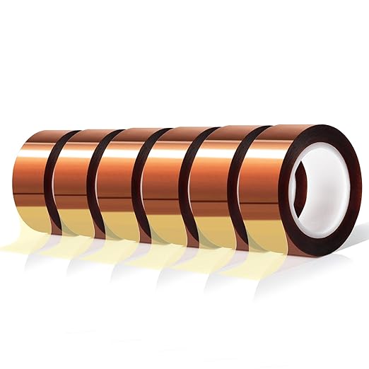 MEBMIK 6 Rolls 20mm x16m Heat Tape High Temperature Heat Resistant Tape Heat
