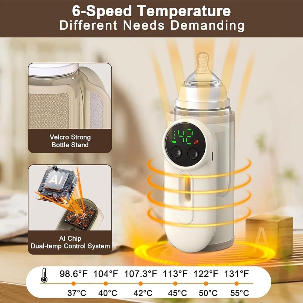 Portable Milk Heater for Babies 8000 mAh USB Baby Bottle Warmer for Different Bottle Shapes