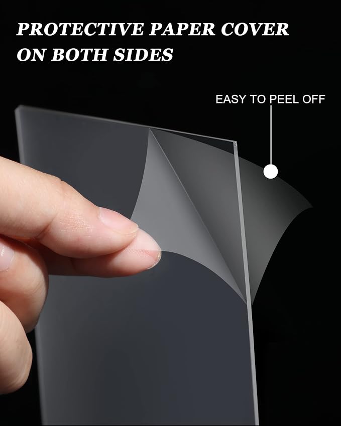 Youyole 50 Pcs 5x7 Inch Clear Acrylic Sheets 1mm/0.04" Thick Blank Panel