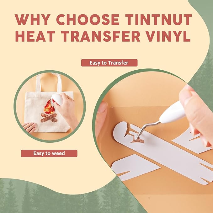 Tintnut Wood Pattern Heat Transfer Vinyl, 10 Sheets 12×10in Iron on Vinyl |