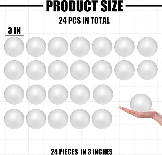 Styrofoam Balls 3 Inch, DIY Craft Giant Foam Balls