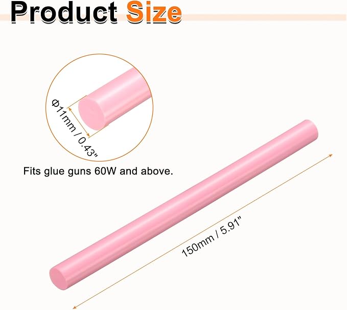 HARFINGTON 10pcs Hot Glue Sticks 0.43" Dia x 5.91" Long EVA Mini Hot Melt