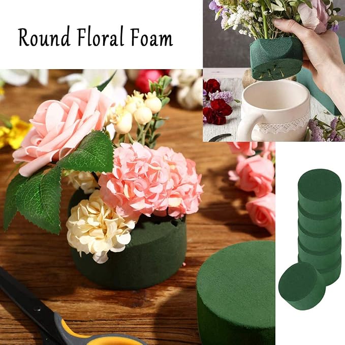 20 PCS Round Floral Foam, Wet Florist Floral Foam Block Flower Arrangement