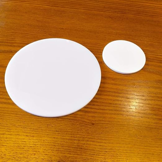 Set of 20 White Acrylic Discs, 1/8" Thick Round Transparent Circle Blanks