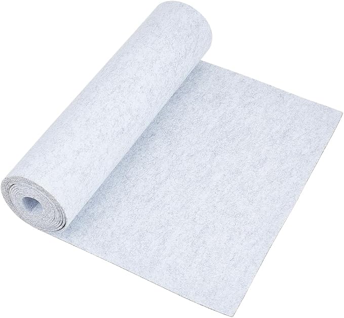 BENECREAT 118x15.75 Inch Light Grey Felt Roll, 2mm Thick Craft Felt Fabric Soft