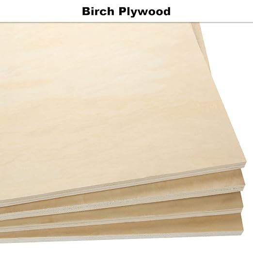 CertBuy 12" x 12" Plywood Board 1/2 Thick, 4 Pack Plywood Squares, Baltic Birch