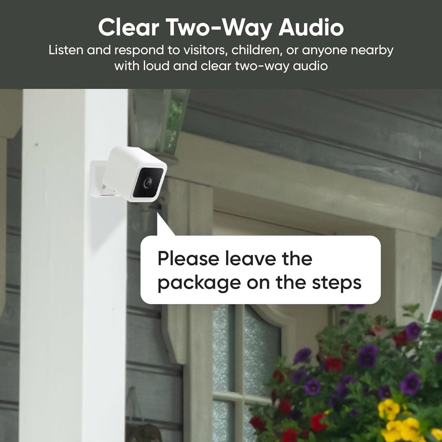 Cam V3 Smart Home Security Camera, Indoor/Outdoor Use, IP65-Rated 1080p Plug-in, Color Night Vision, Motion Detection, Two Way Audio, Works with Alexa, Google Assistant, Cam V3+32GB Micro SD Card