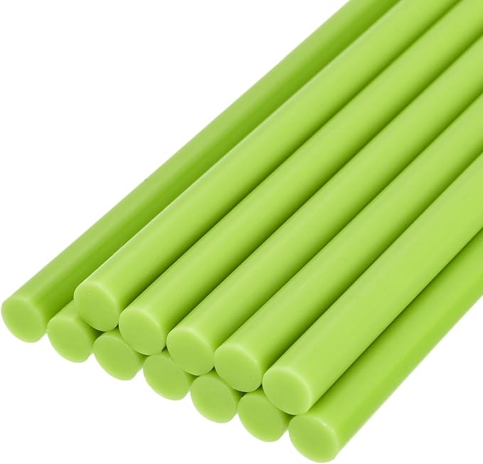 uxcell Mini Hot Glue Sticks for Glue Gun 11mm x 200mm Bright Green 12pcs