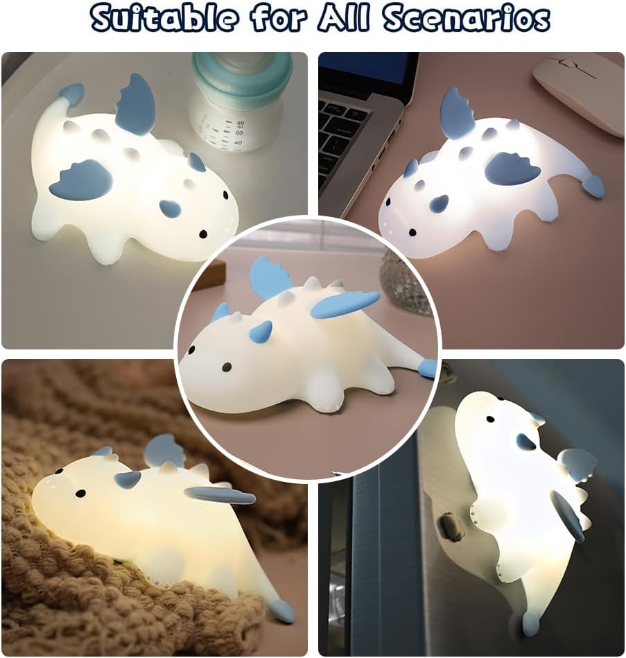 S NMT Novelty Silicone Nailoong Night Light RGB Color Changing Sleeping Lamp, Timing 30Min 3 Level Brightness Dimming Beside Lamp for Baby Gifts Room Decor