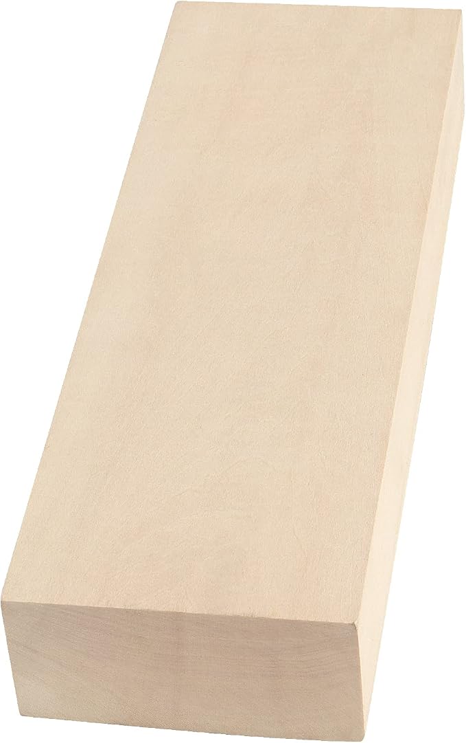 JAPCHET 2 Packs 10 x 3.5 x 1.7 Inch Basswood Blocks, Natural Unfinished Blocks