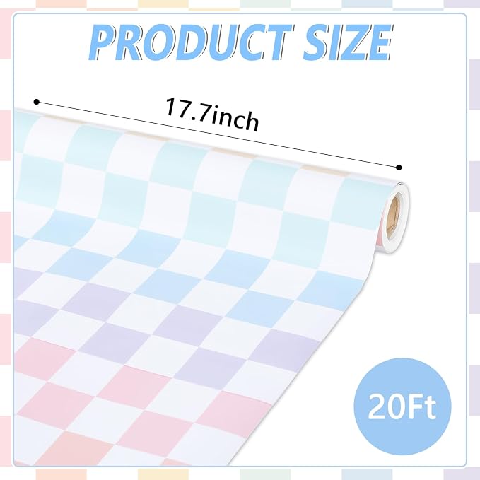 Pastel Rainbow Checkered Bulletin Board Paper Roll Colorful Bulletin Board