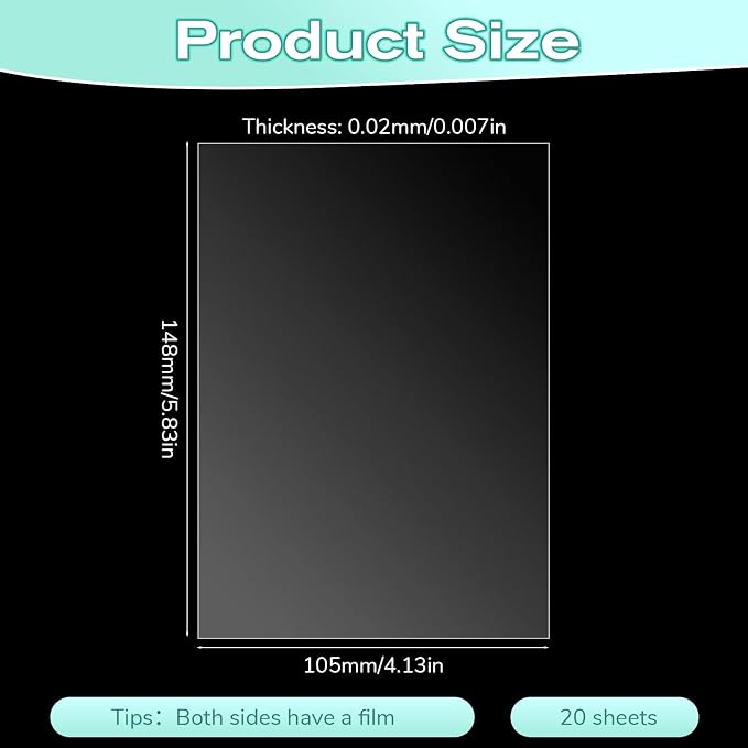 20 Pcs Acetate Sheets, A5 Heat Resistant Clear Acetate Sheets