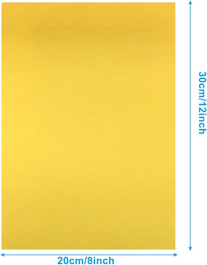 6 Pcs 8 x 12 Inch Yellow Felt Sheets, 2mm Thick |