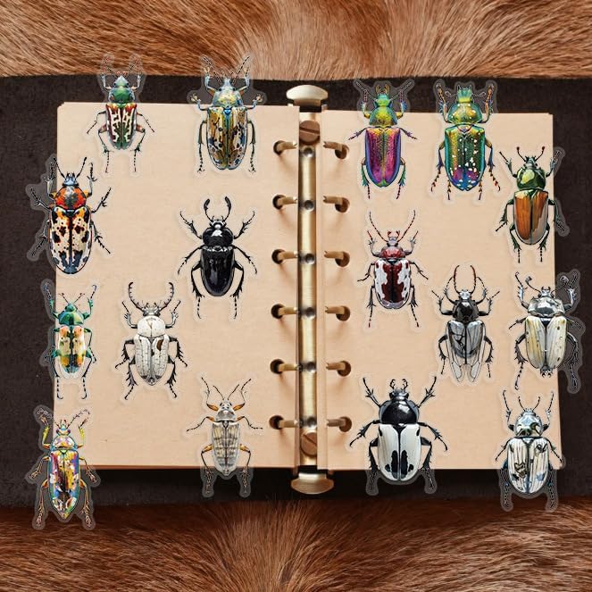 50 PCS Realistic Beetle Stickers