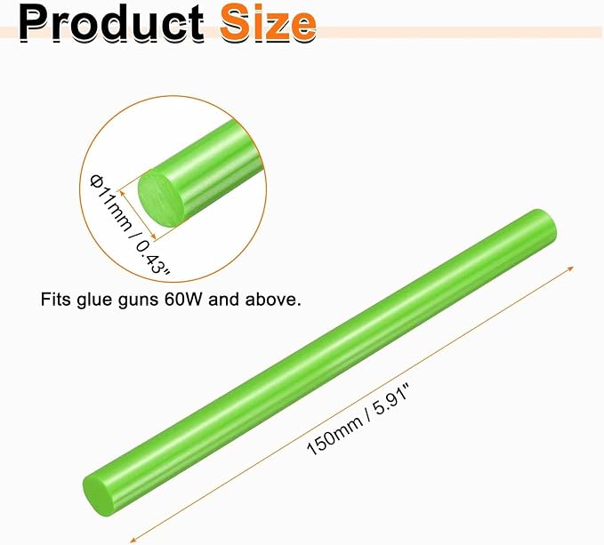HARFINGTON 10pcs Hot Glue Sticks 0.43" Dia x 5.91" Long EVA Mini Hot Melt