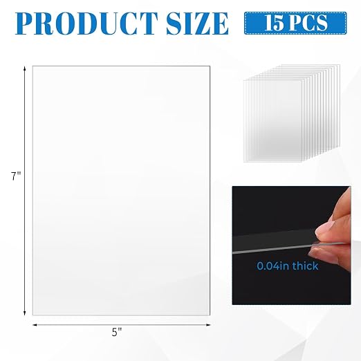 TKOnline 15 PCS Plexiglass Sheets, Invitations, Poster Frames Plastic Board