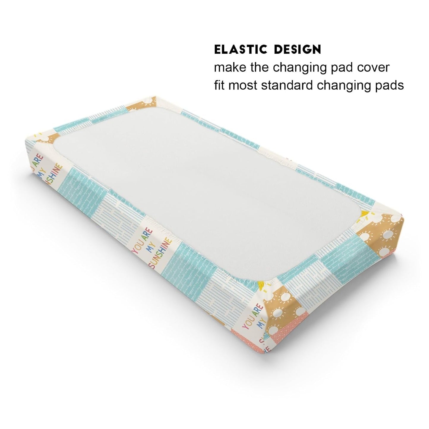 Colorful Boho Sun Changing Pad Covers Cute Sunshine Stripes Diaper Change Pad Sheets for Girls Boys Letters Quote Soft Breathable Stretchy Snug Fitted Changing Mat Cover 32''x16''