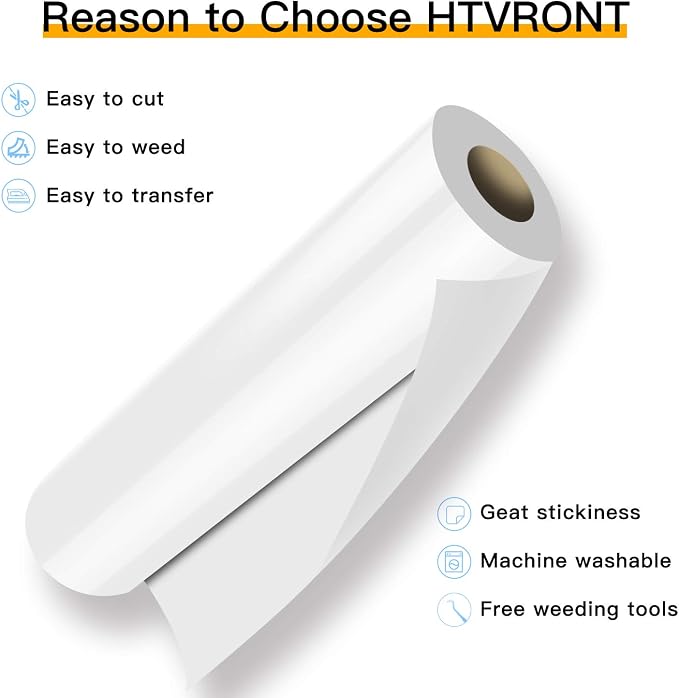 HTVRONT HTV Vinyl Rolls Heat Transfer Vinyl, Iron on Vinyl