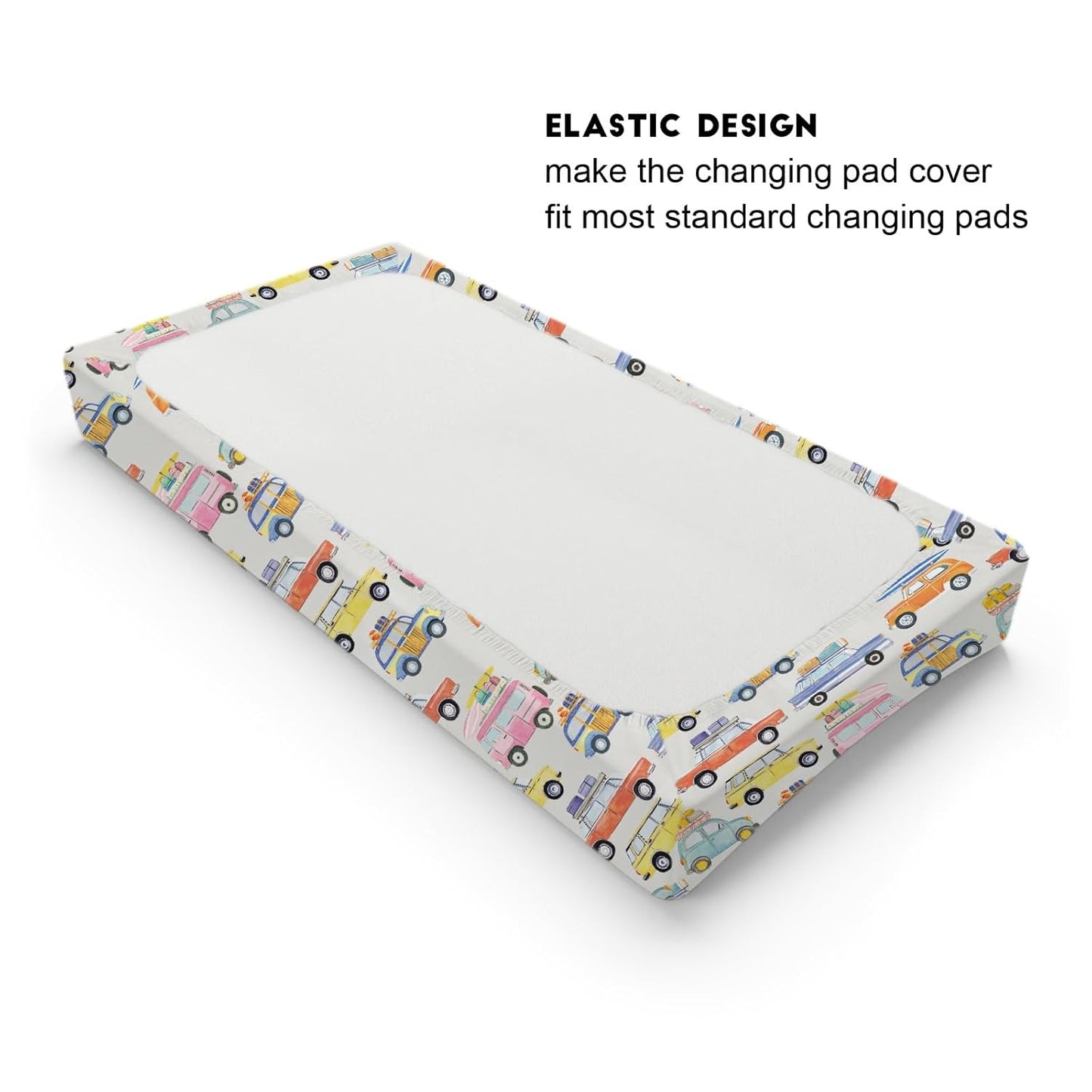 Colorful Classic Car Baby Changing Pad Covers Boy Girl 32''x16'' Retro Car Auto Vehicles Fitted Diaper Change Table Mats Vintage Car Vehicles Transportation Soft Breathable Cradle & Bassinet Sheets